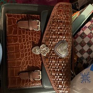 Brown Woven Leather Women's Bag